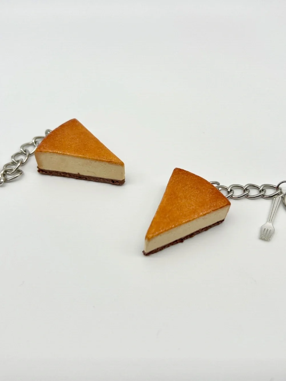 Italian New York Cheesecake Keychain or Bag Clip | Handmade Dessert Accessory
